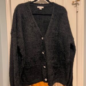 JohnPaulRichard Fuzzy Black Cardigan